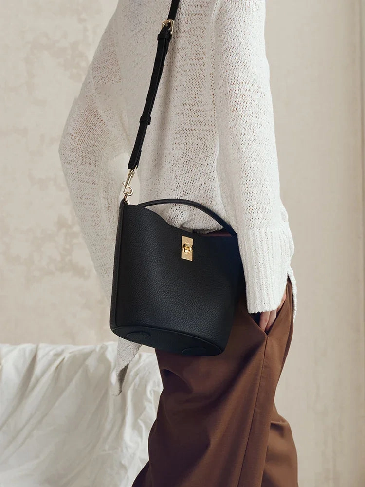 Easy Outfit Addition Suede Bag, Smooth & Pebbled Leather Bucket Bag | Crossbody & Top Handle Tote