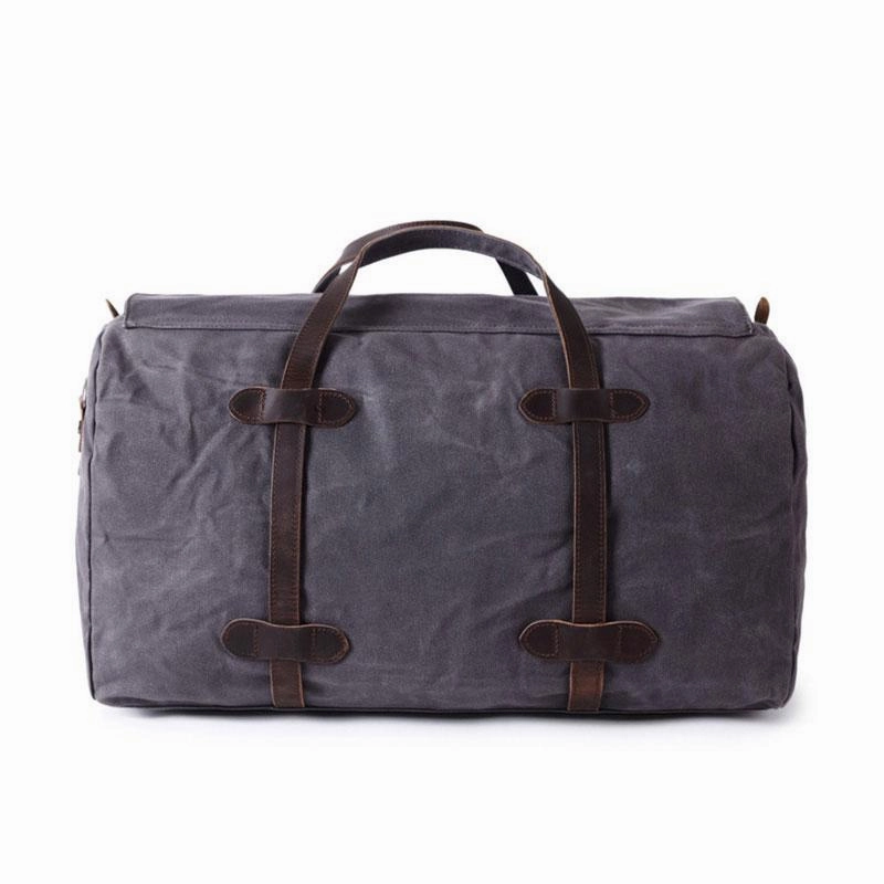 Mens Waxed Canvas Weekender Bags Canvas Travel Bag Canvas Overnight Bag for Men Convenient Travel Features Space-Saving Travel Gear